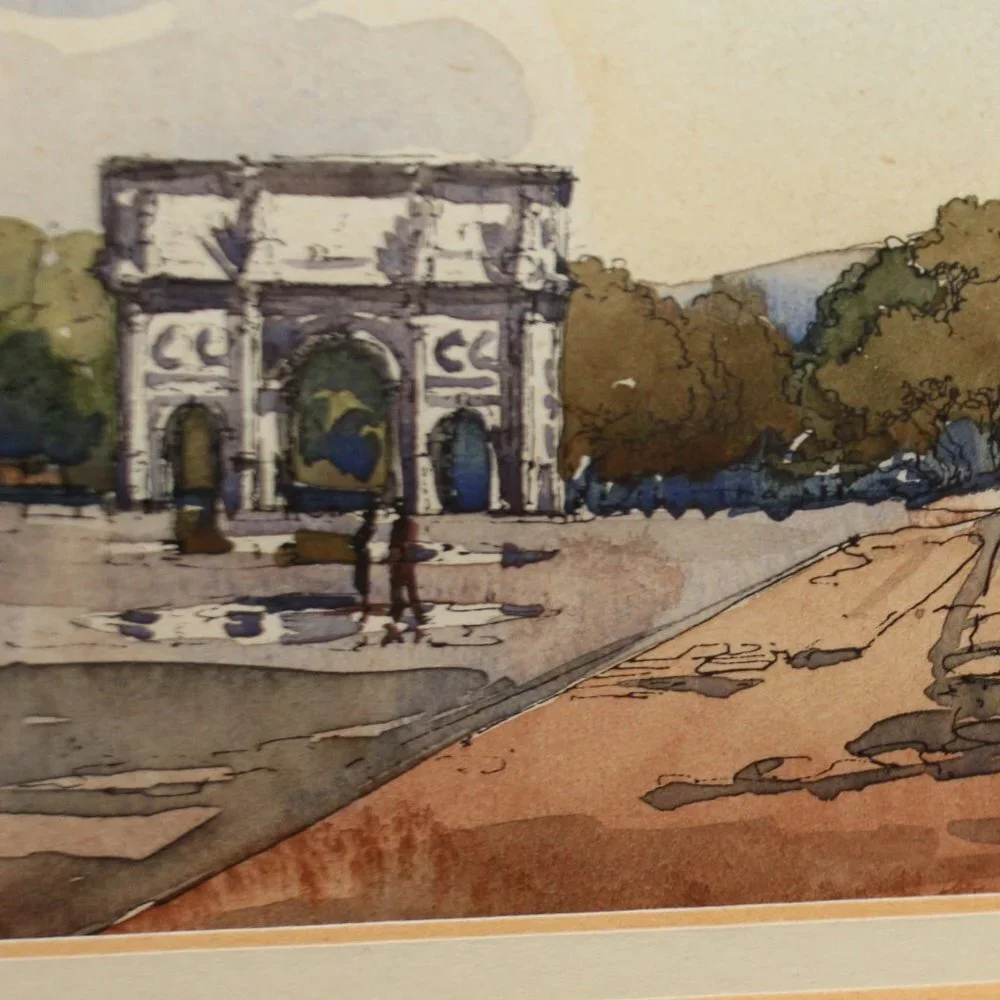 Liapin Roman Watercolor Print of the Colosseum 1995